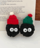 [당일출고/2color]귀여운 메리 크리스마스 블랙 먼지 산타 모자 우정 커플 그립톡